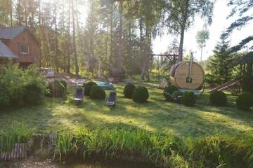 Фото номера Дом с 1 спальней Дома для отпуска Dragon house in the tree! Jacuzzi, Sauna , Apkure! г. Līči 74
