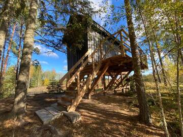 Фото номера Дом с 1 спальней Дома для отпуска Viking house in the tree! Jacuzzi, Sauna, Apkure! г. Līči 102